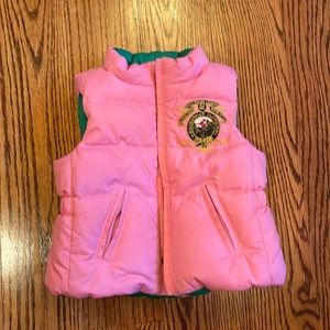 Pink and Green reversible Polo vest jacket